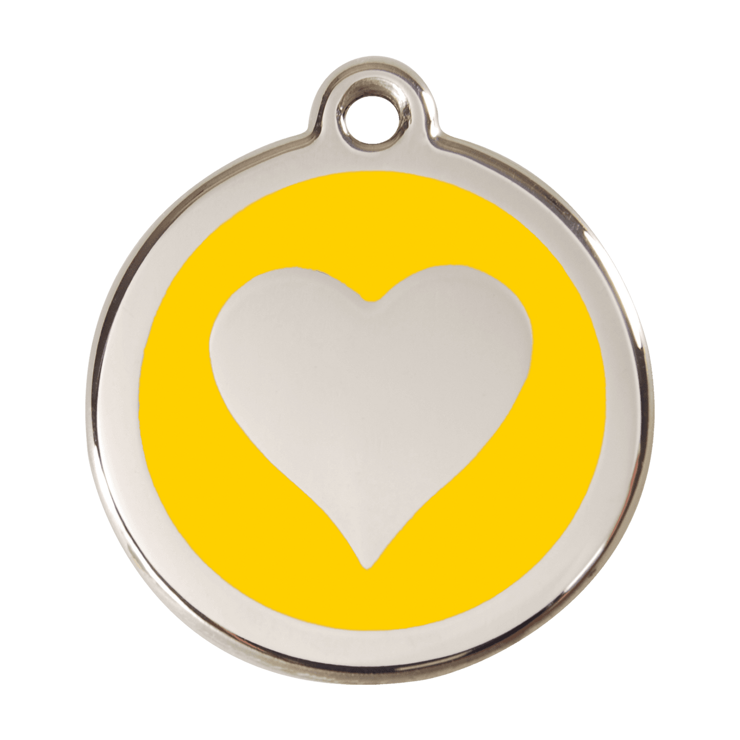  Red Dingo Stainless Steel Engraved Dog Tag Heart Yellow