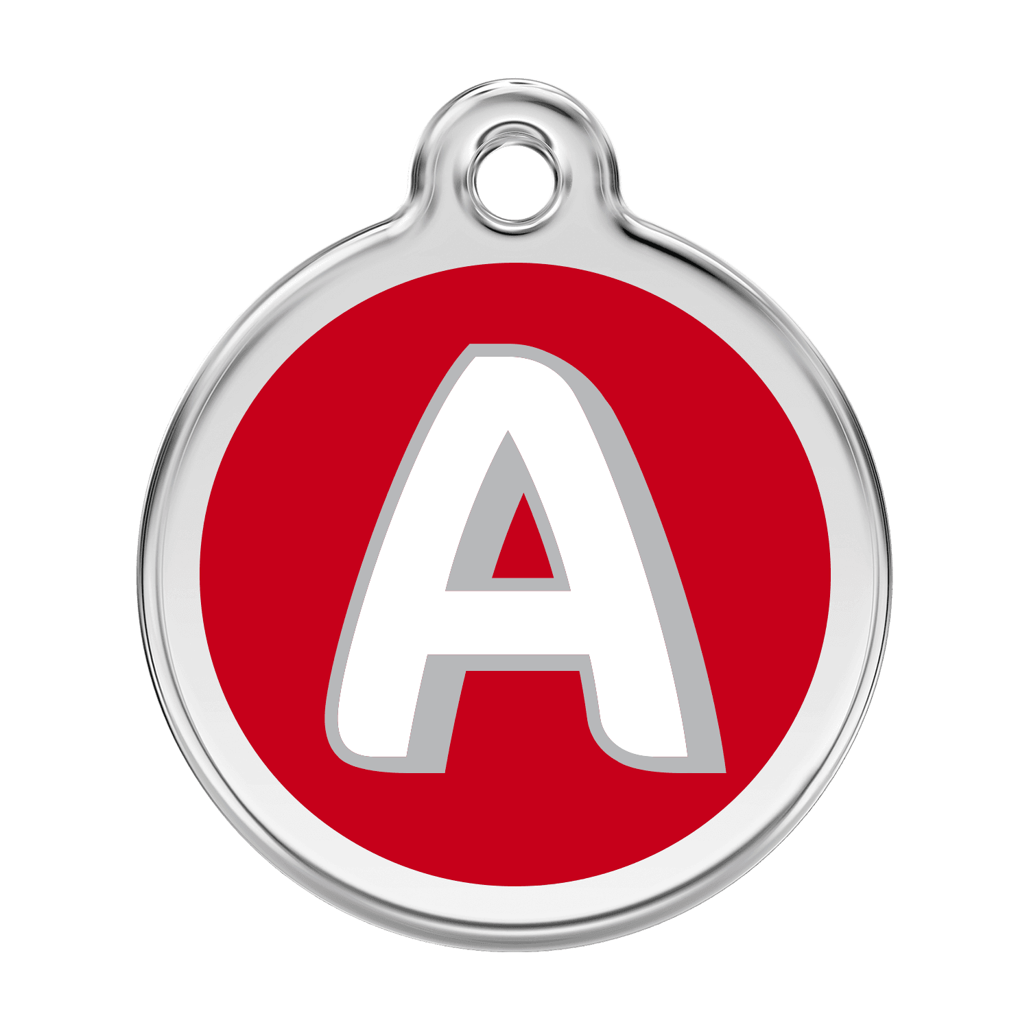  Red Dingo Stainless Steel Engraved Dog Tag Alphabet Tag Letter A Red