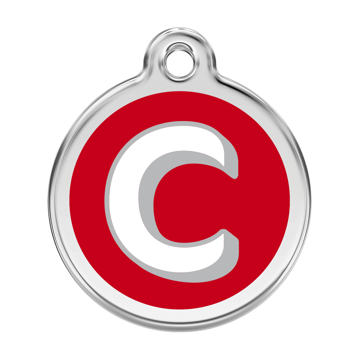  Red Dingo Stainless Steel Engraved Dog Tag Alphabet Tag Letter C Red