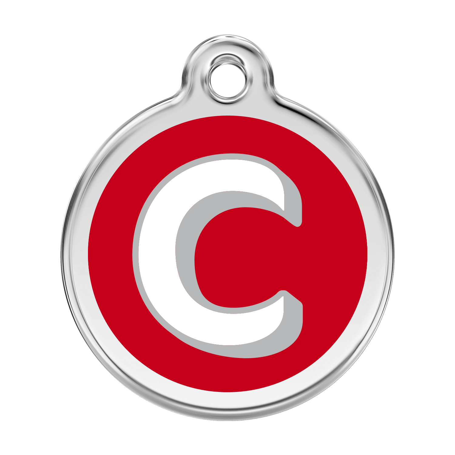 Red Dingo Stainless Steel Engraved Dog Tag Alphabet Tag Letter C Red