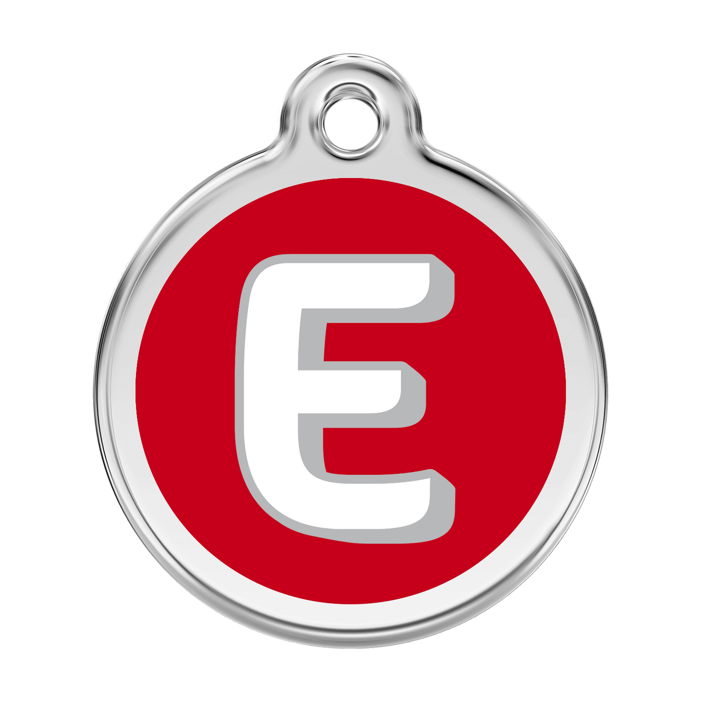  Red Dingo Stainless Steel Engraved Dog Tag Alphabet Tag Letter E Red