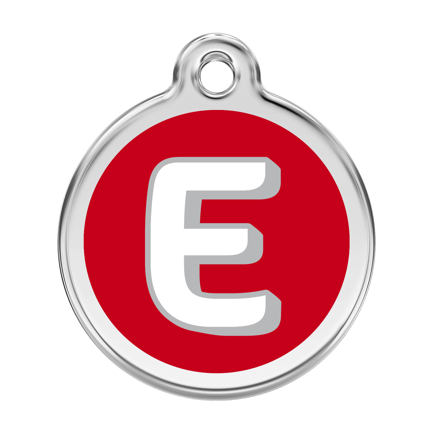  Red Dingo Stainless Steel Engraved Dog Tag Alphabet Tag Letter E Red