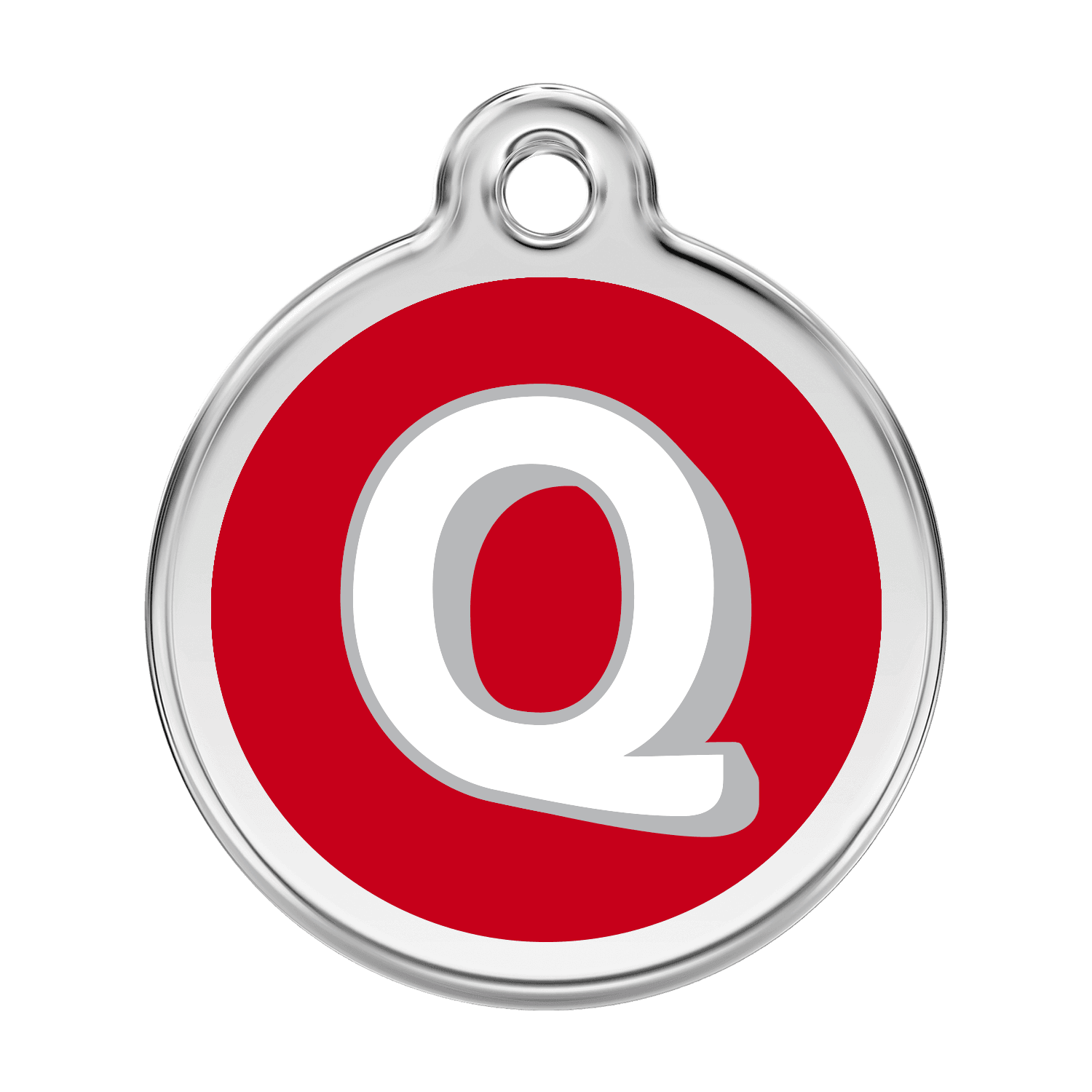  Red Dingo Stainless Steel Engraved Dog Tag Alphabet Tag Letter Q Red