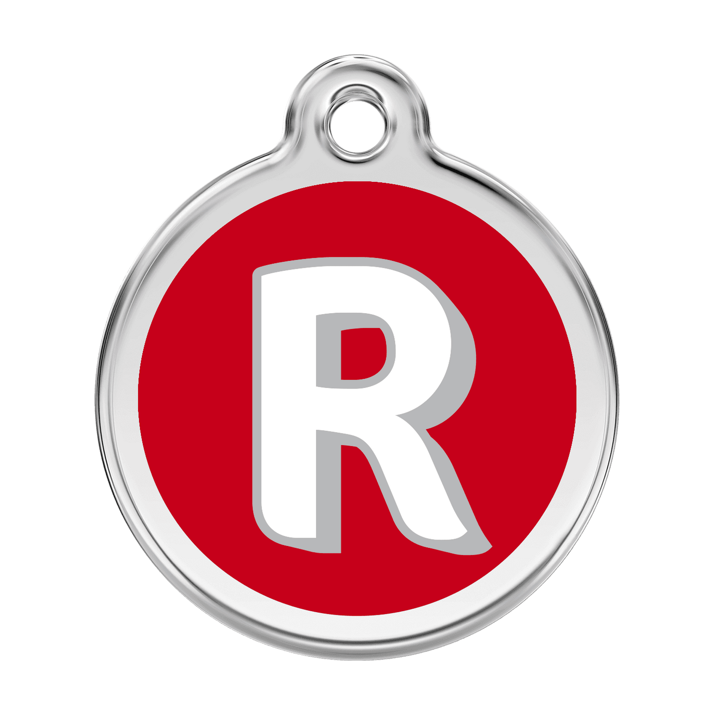  Red Dingo Stainless Steel Engraved Dog Tag Alphabet Tag Letter R Red