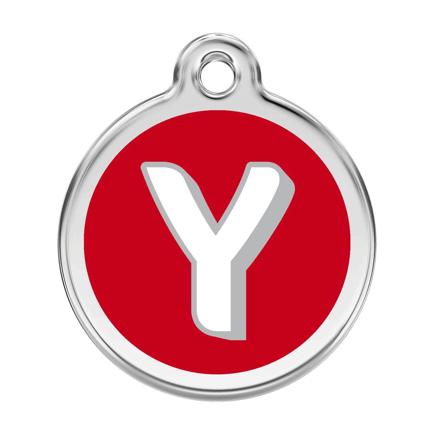  Red Dingo Stainless Steel Engraved Dog Tag Alphabet Tag Letter Y Red