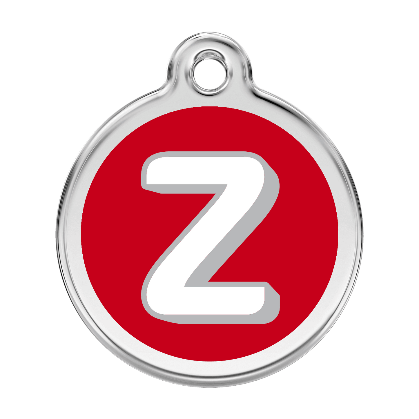  Red Dingo Stainless Steel Engraved Dog Tag Alphabet Tag Letter Z Red
