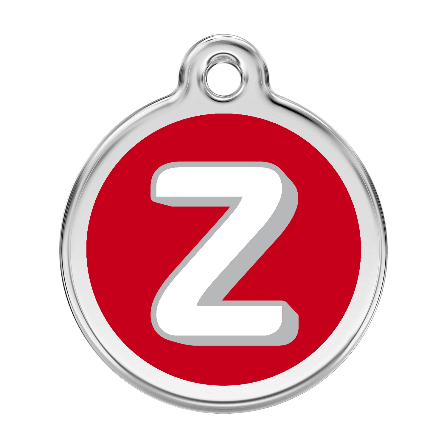  Red Dingo Stainless Steel Engraved Dog Tag Alphabet Tag Letter Z Red