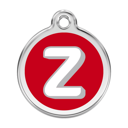  Red Dingo Stainless Steel Engraved Dog Tag Alphabet Tag Letter Z Red