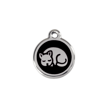  Red Dingo Stainless Steel Engraved Cat Tag Kitten Black