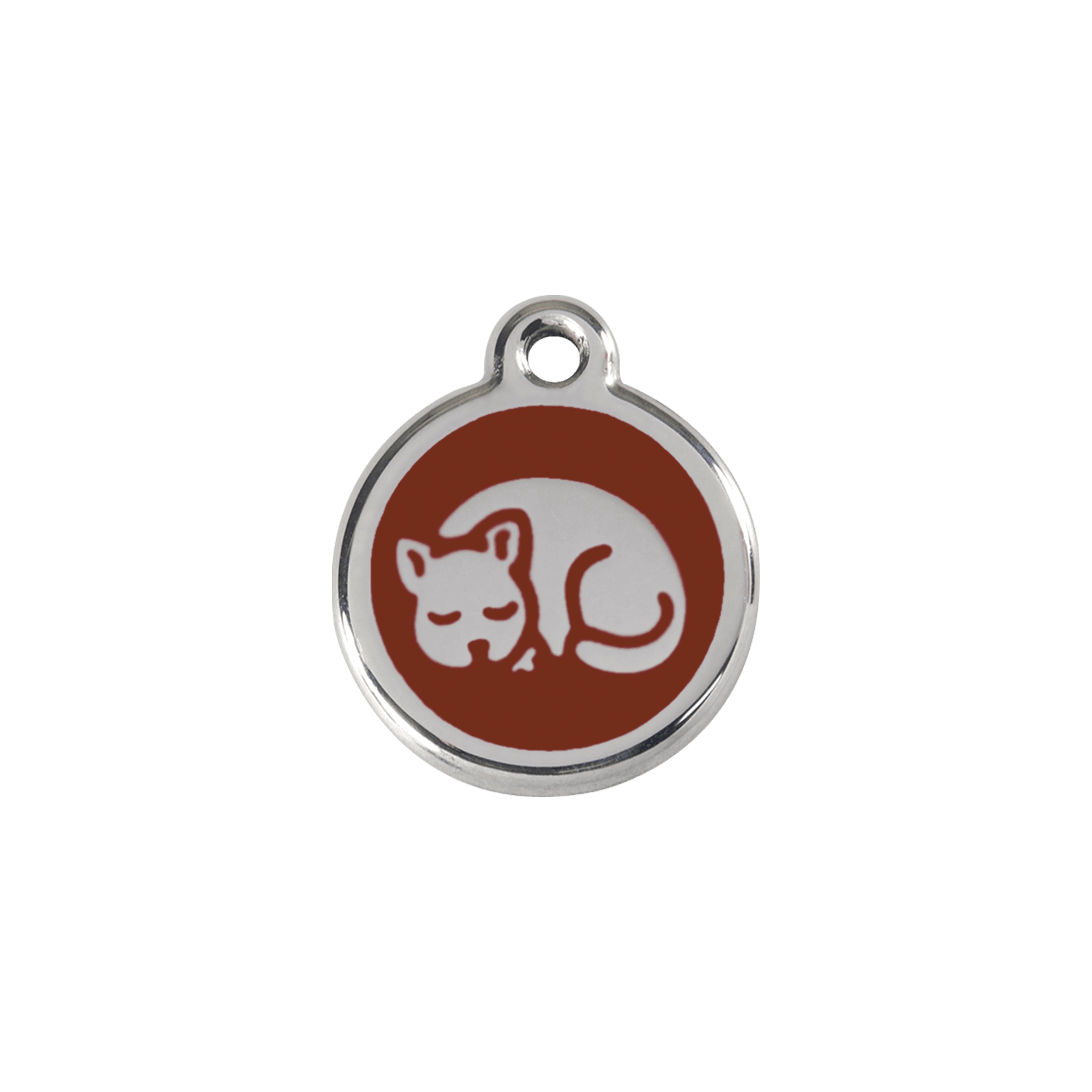  Red Dingo Stainless Steel Engraved Cat Tag Kitten Brown