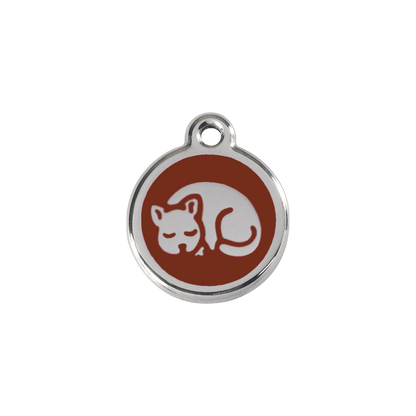  Red Dingo Stainless Steel Engraved Cat Tag Kitten Brown
