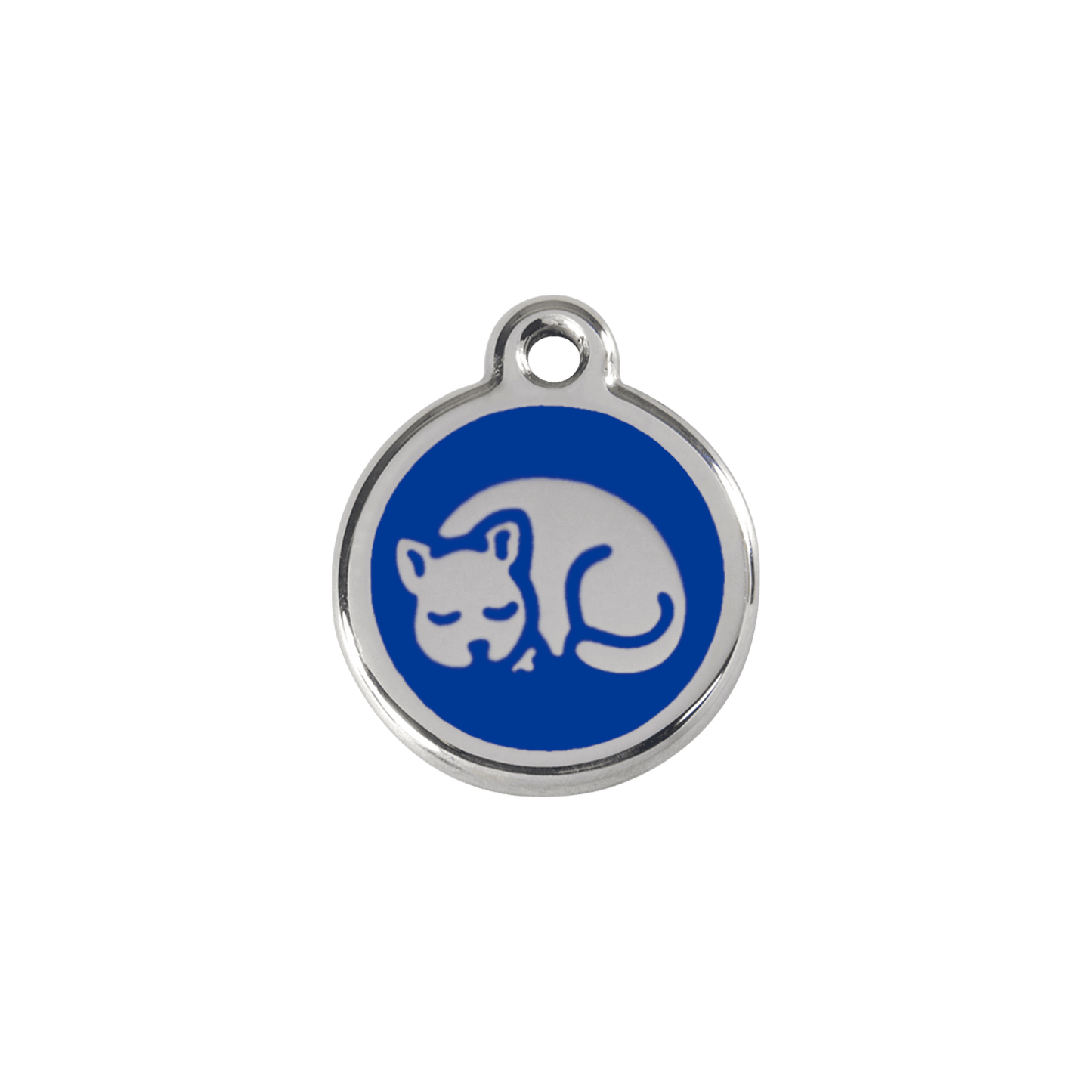  Red Dingo Stainless Steel Engraved Cat Tag Kitten Navy