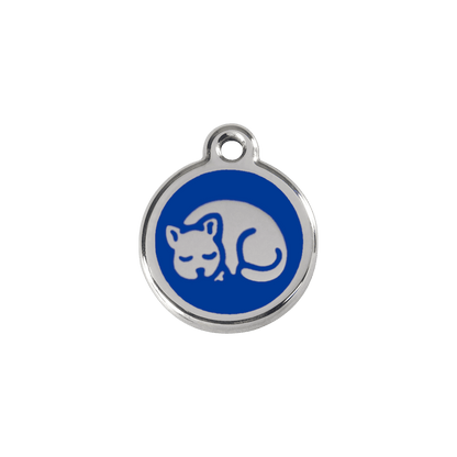  Red Dingo Stainless Steel Engraved Cat Tag Kitten Navy