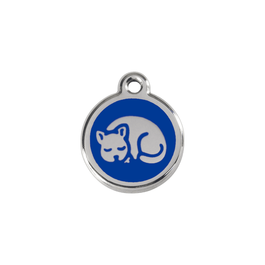  Red Dingo Stainless Steel Engraved Cat Tag Kitten Navy