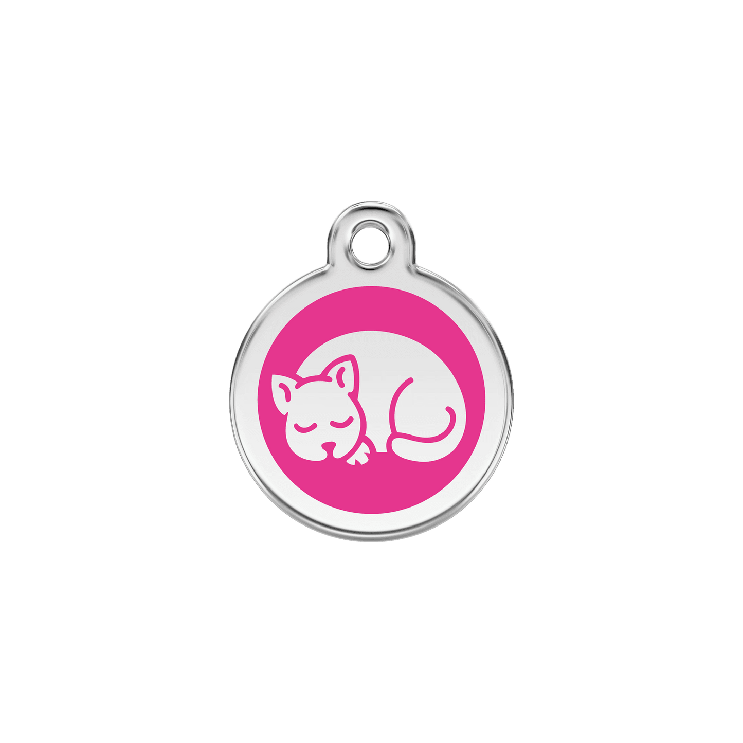  Red Dingo Stainless Steel Engraved Cat Tag Kitten Hot Pink