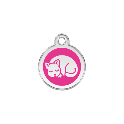  Red Dingo Stainless Steel Engraved Cat Tag Kitten Hot Pink
