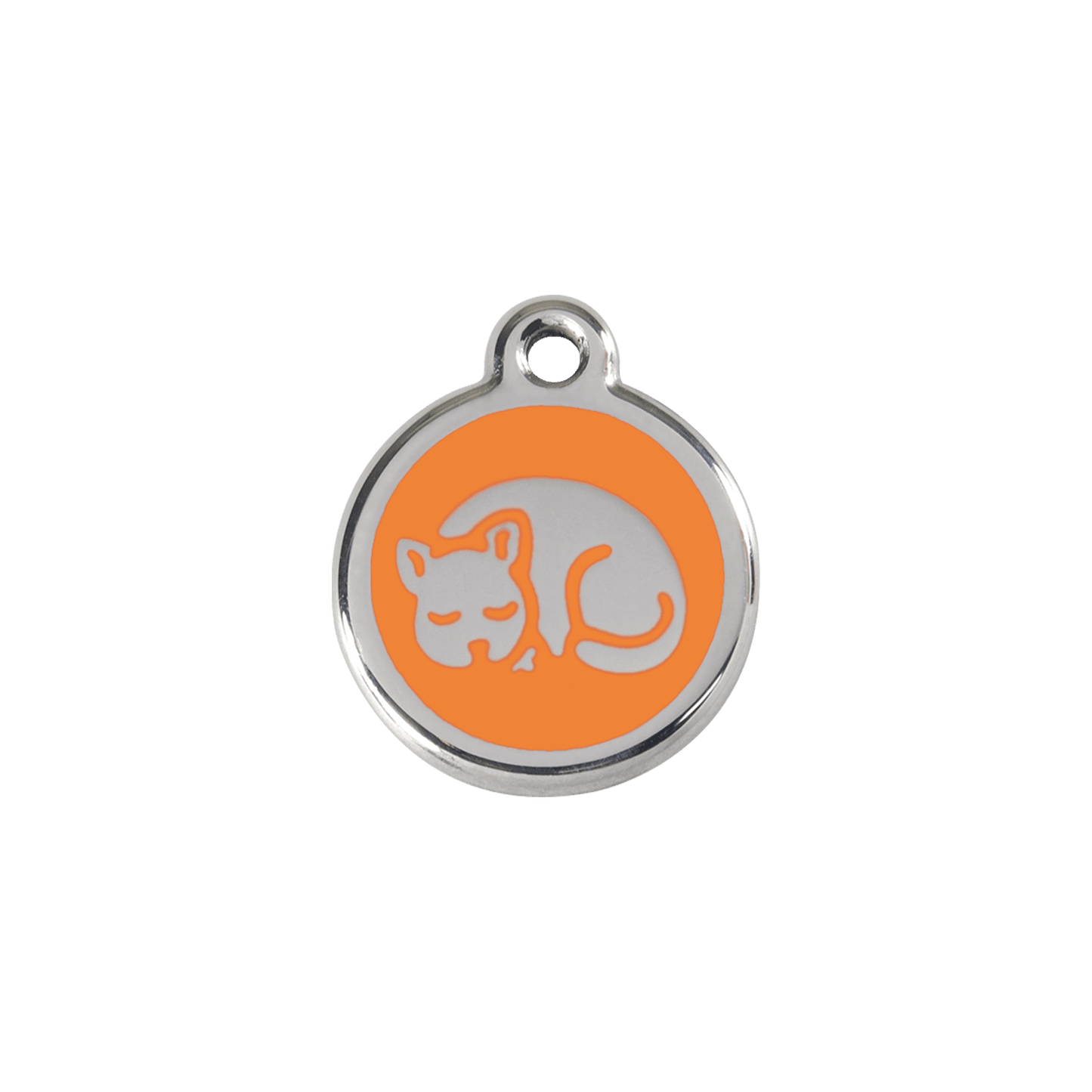  Red Dingo Stainless Steel Engraved Cat Tag Kitten Orange