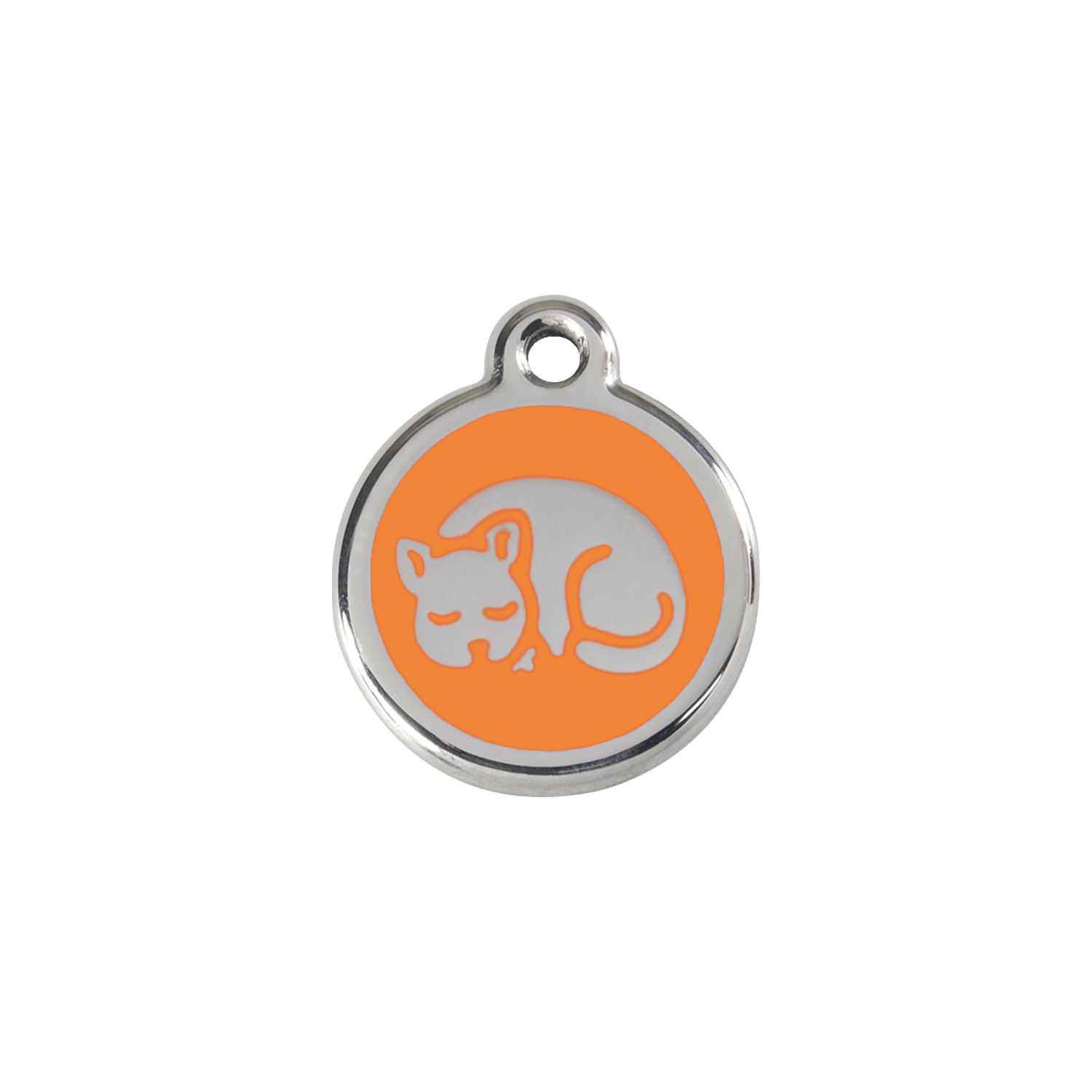  Red Dingo Stainless Steel Engraved Cat Tag Kitten Orange