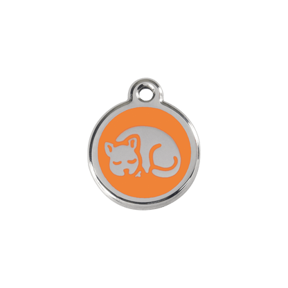  Red Dingo Stainless Steel Engraved Cat Tag Kitten Orange