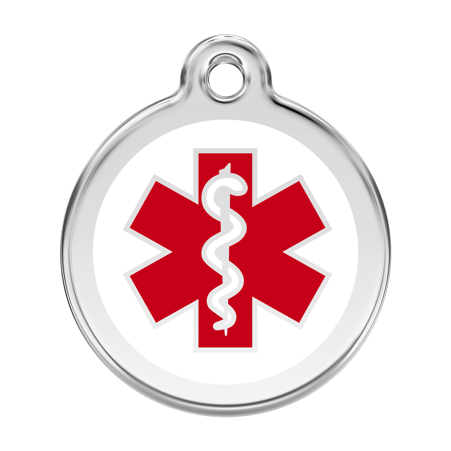  Red Dingo Stainless Steel Engraved Dog Tag Medical