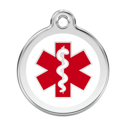  Red Dingo Stainless Steel Engraved Dog Tag Medical