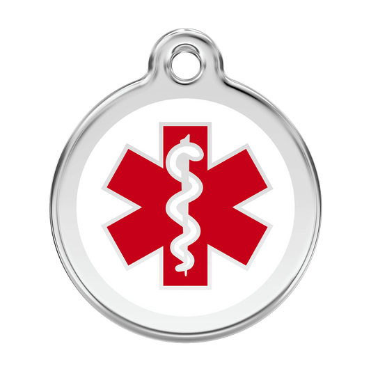  Red Dingo Stainless Steel Engraved Dog Tag Medical