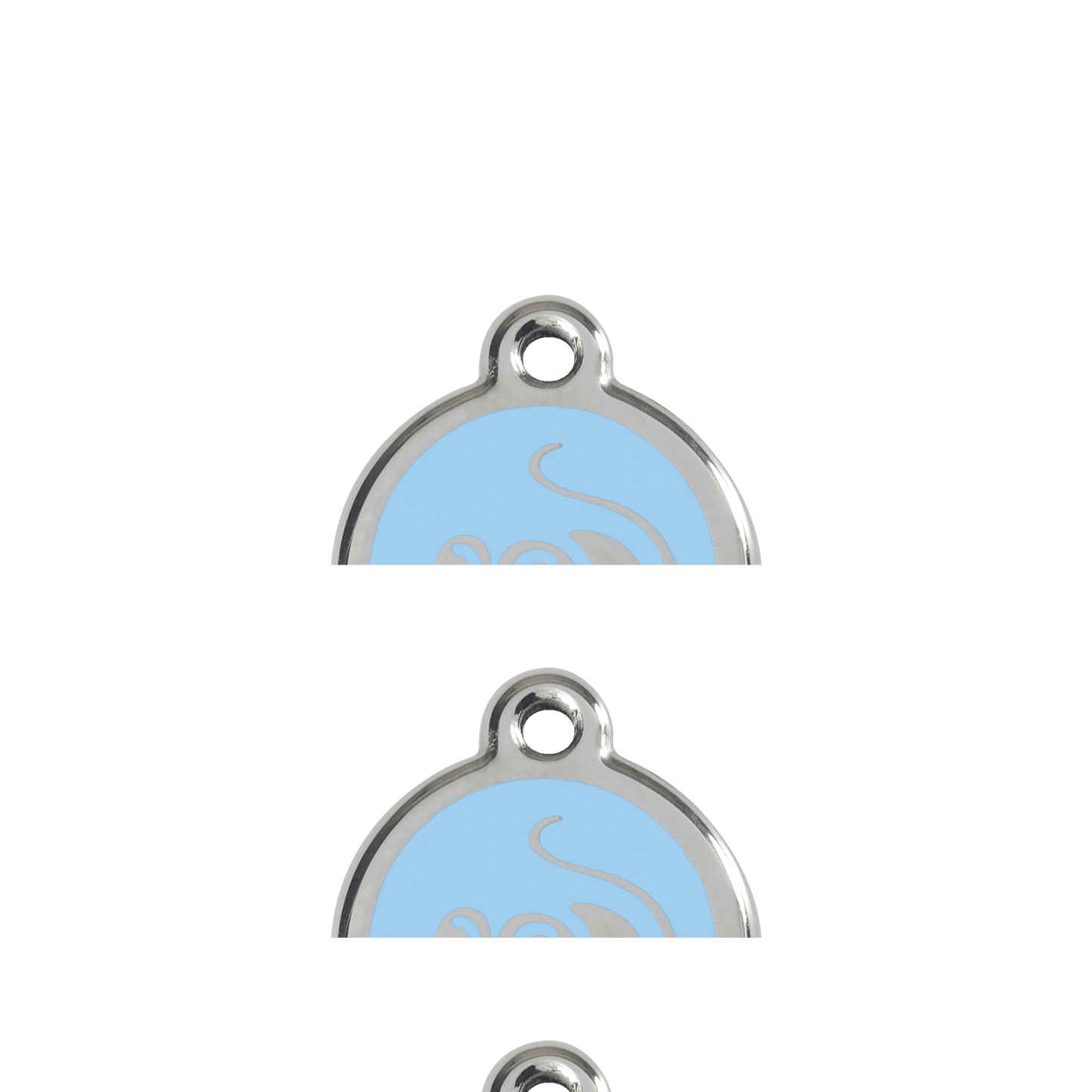  Red Dingo Stainless Steel Engraved Cat Tag Mouse Light Blue