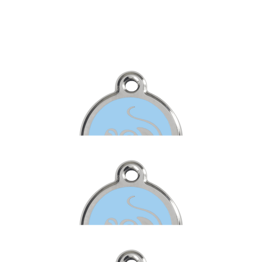 Red Dingo Stainless Steel Engraved Cat Tag Mouse Light Blue