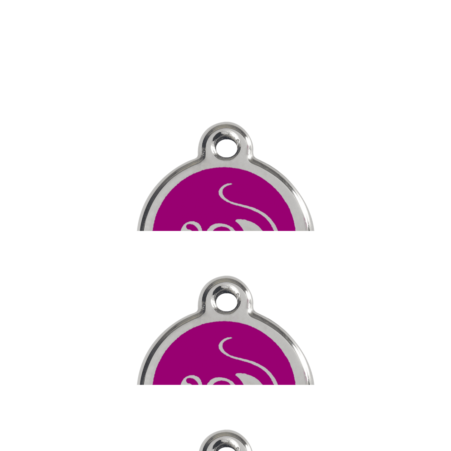  Red Dingo Stainless Steel Engraved Cat Tag Mouse Purple
