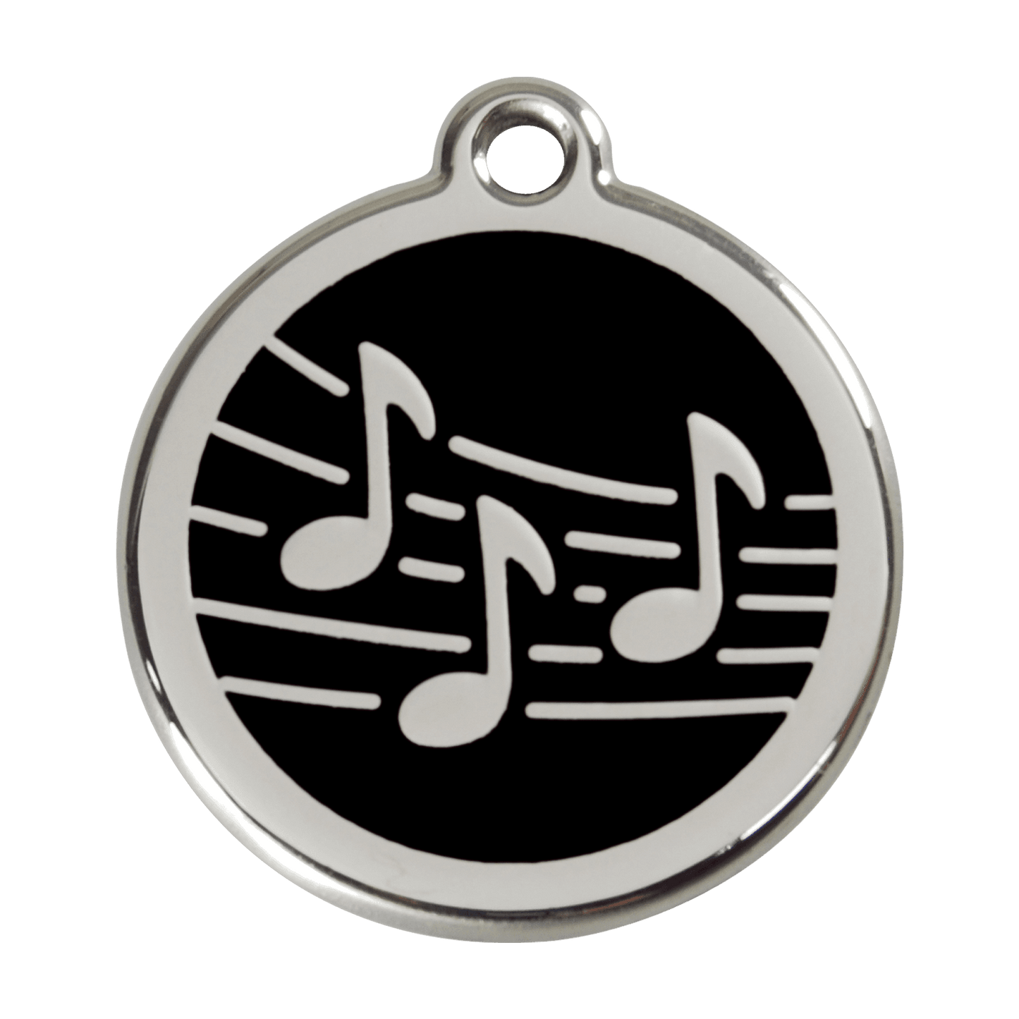  Red Dingo Stainless Steel Engraved Dog Tag Music Black