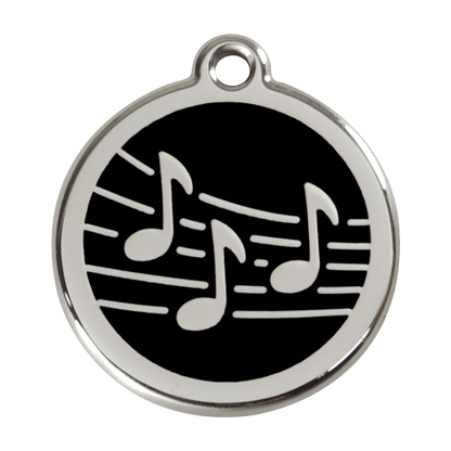  Red Dingo Stainless Steel Engraved Dog Tag Music Black
