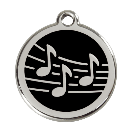  Red Dingo Stainless Steel Engraved Dog Tag Music Black