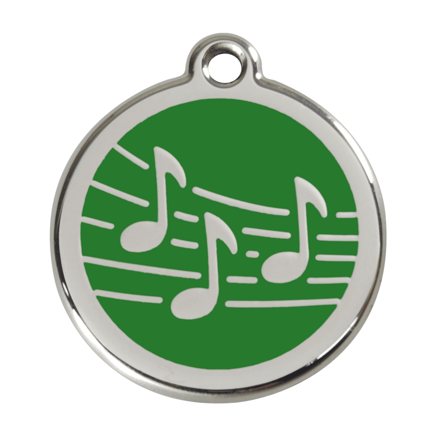  Red Dingo Stainless Steel Engraved Dog Tag Music Green