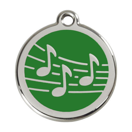  Red Dingo Stainless Steel Engraved Dog Tag Music Green