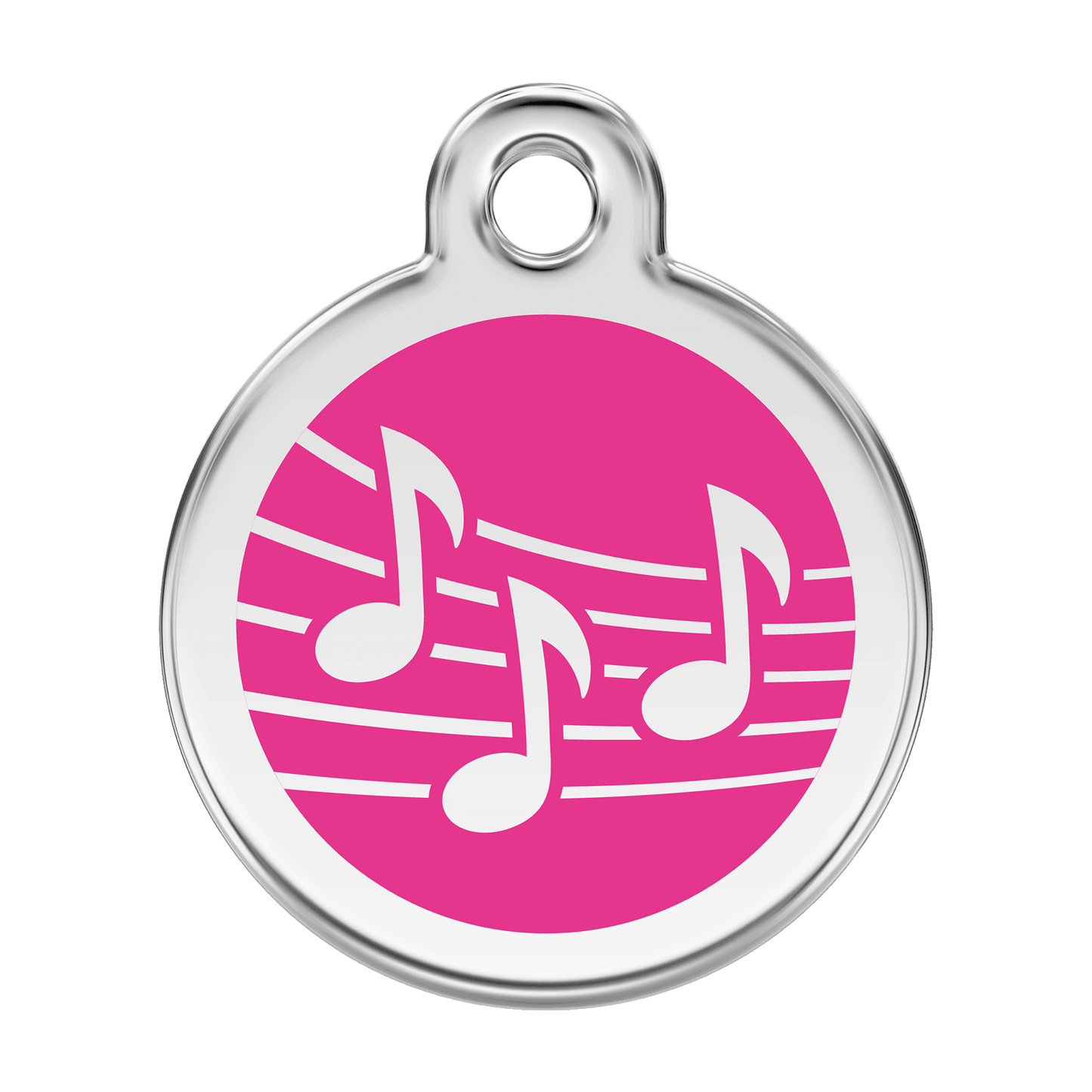  Red Dingo Stainless Steel Engraved Dog Tag Music Hot Pink