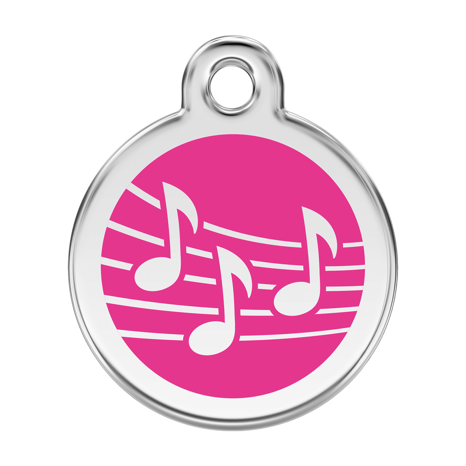 Red Dingo Stainless Steel Engraved Dog Tag Music Hot Pink
