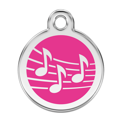  Red Dingo Stainless Steel Engraved Dog Tag Music Hot Pink