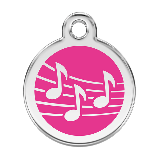  Red Dingo Stainless Steel Engraved Dog Tag Music Hot Pink