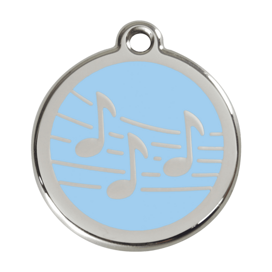  Red Dingo Stainless Steel Engraved Dog Tag Music Light Blue