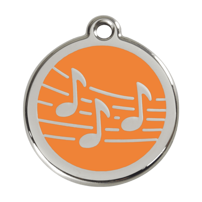  Red Dingo Stainless Steel Engraved Dog Tag Music Orange