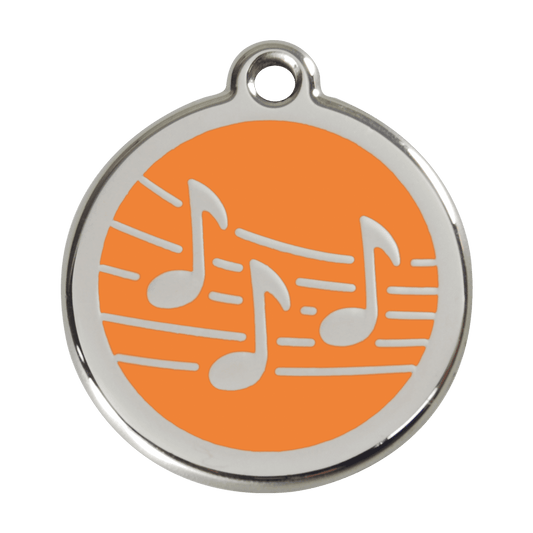  Red Dingo Stainless Steel Engraved Dog Tag Music Orange