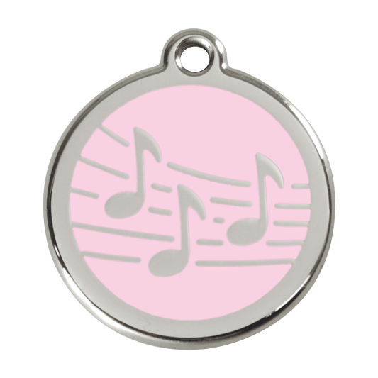  Red Dingo Stainless Steel Engraved Dog Tag Music Pink