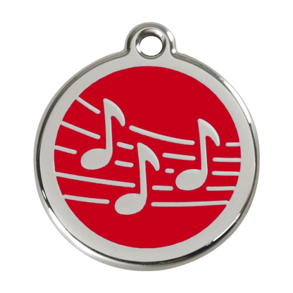 Red Dingo Stainless Steel Engraved Dog Tag Music Red
