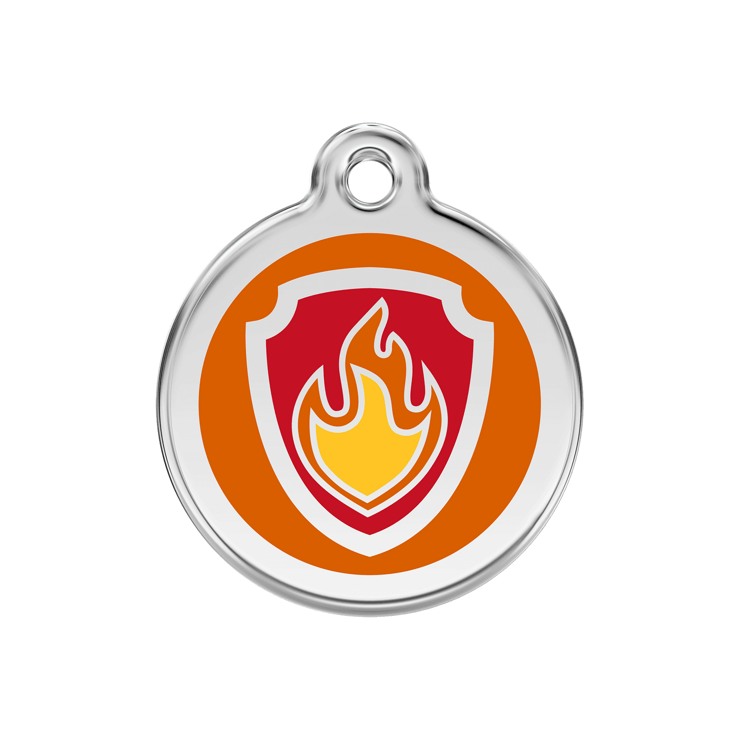  Red Dingo Stainless Steel Engraved Dog Tag Nickelodeon Paw Patrol Marshall Tag Orange MED
