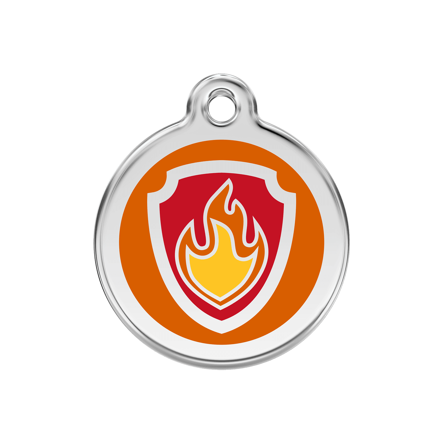  Red Dingo Stainless Steel Engraved Dog Tag Nickelodeon Paw Patrol Marshall Tag Orange MED