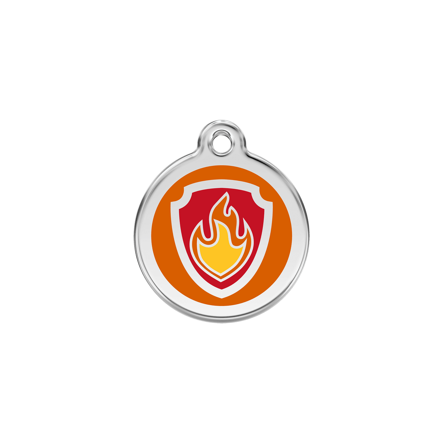  Red Dingo Stainless Steel Engraved Dog Tag Nickelodeon Paw Patrol Marshall Tag Orange SML
