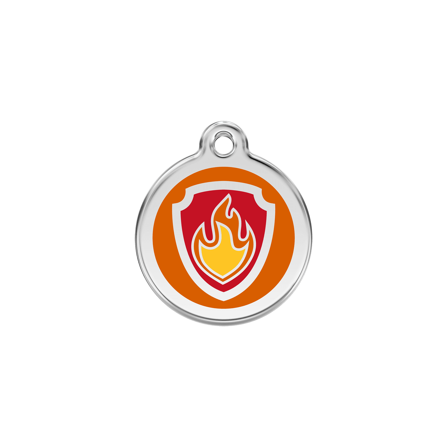  Red Dingo Stainless Steel Engraved Dog Tag Nickelodeon Paw Patrol Marshall Tag Orange SML