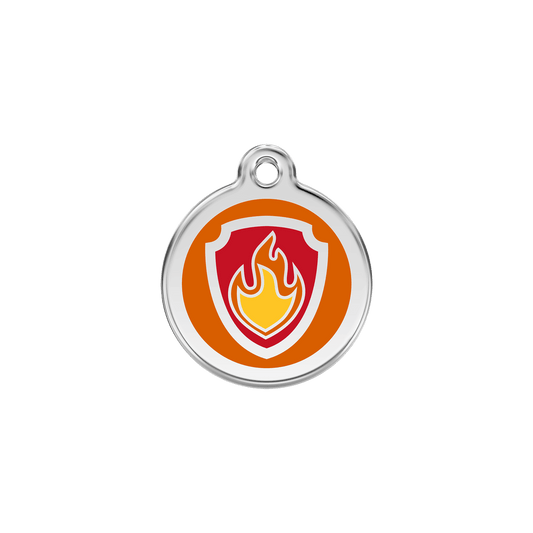  Red Dingo Stainless Steel Engraved Dog Tag Nickelodeon Paw Patrol Marshall Tag Orange SML