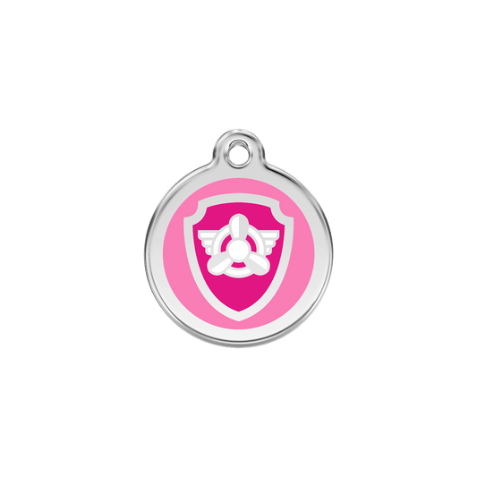 Red Dingo Stainless Steel Engraved Dog Tag Nickelodeon Paw Patrol Skye Tag Pink SML