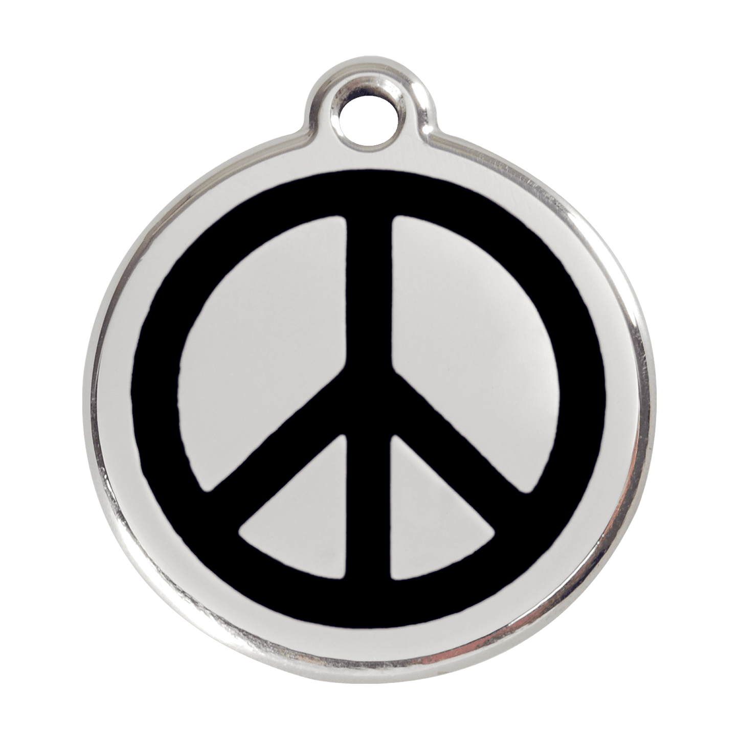  Red Dingo Stainless Steel Engraved Dog Tag Peace Black